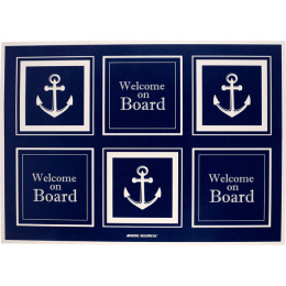 Коврик яхтенный нескользящий Marine Business Welcome on board 700х500мм синий (10265990)